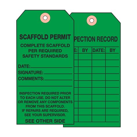 scaffold permit complete tag vinyl      carlton industries