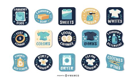 laundry labels set vector