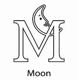 Moon Coloring Alphabet Pages Printable sketch template