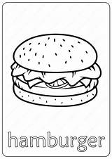 Hamburger Coloring Outline Printable Color Pages sketch template