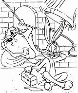 Coloring Pages Bugs Bunny Devil Tasmanian Looney Tunes Cartoon Cartoons Color Characters Colouring Drawing Kids Taz Tweety Popular Bug Tazmania sketch template