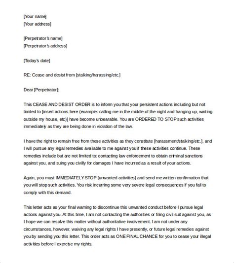 cease and desist letter template 6 free word pdf documents download free and premium templates