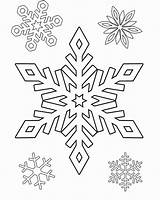 Winter Coloring Pages Snowflake Printable Kids sketch template