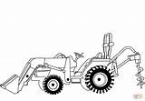 Tractor Coloring Excavator Loading Tractors Color Printable Pages sketch template