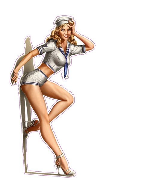 blonde sailor version 2 pin up girl decal nostaglia decals pin up