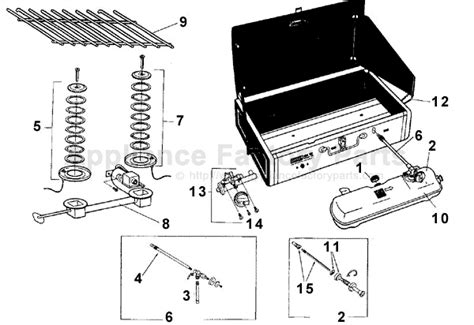 coleman gas stove  diagram  parts list coleman sportster  stove duel fuel generator