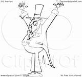 Ringmaster Enthusiastic Circus Royalty Outlined Arms Holding Man His Clipart Djart Coloring Pages Vector Cartoon Illustration Template sketch template