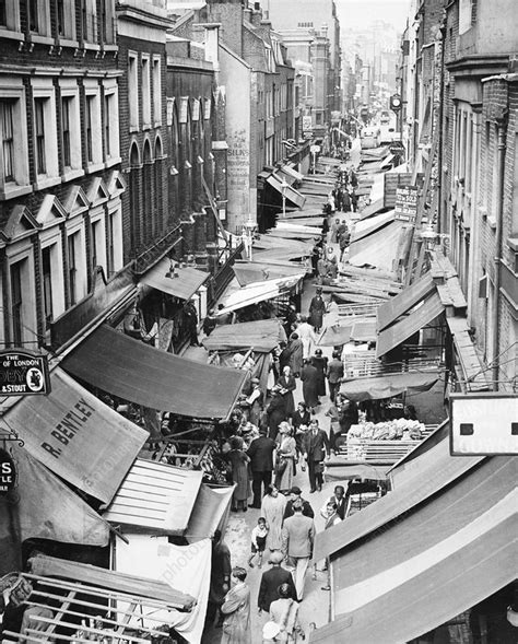 A Market Along Berwick Street Soho London 1950s Stock