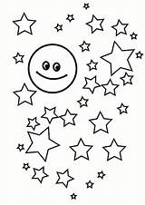 Coloring Stars Star Pages Moon Printable Accompanied Many Print Everfreecoloring Popular sketch template