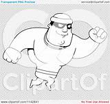 Robber Cartoon Jumping Male Outlined Coloring Clipart Vector Thoman Cory sketch template