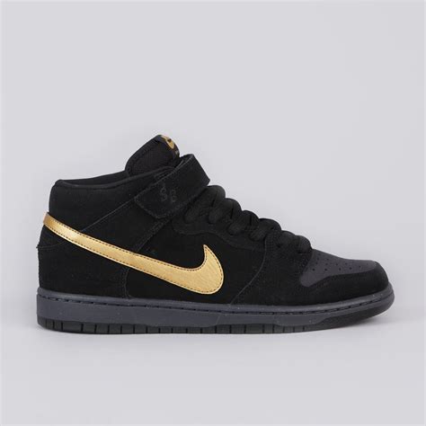 nike sb dunk mid pro dark obsidian metallic gold sole collector