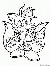 Sonic Tails Coloring Miles Prower Pages Colorkid Fox sketch template
