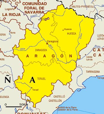 aragon tourism map area map  spain tourism region  topography