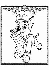 Paw Patrol Coloring Christmas Pages sketch template