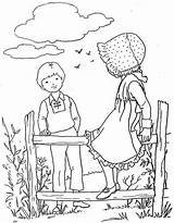 Coloring Embroidery Folk Pages Old Fashioned sketch template