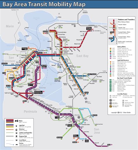 bay area transit map    mounted     forms  transit