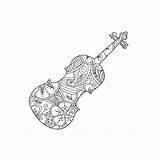 Ornamental Violin sketch template