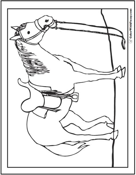 horse coloring page riding showing galloping