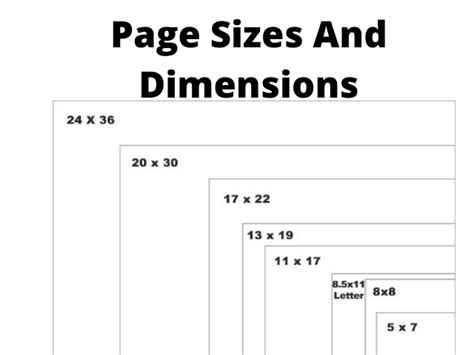 page sizes  dimensions wwwmgcreatscom