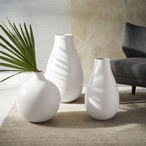 Oversized Pure White Ceramic Vases West Elm