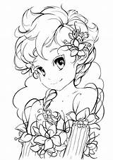 Flower Coloring Lineart Deviantart Pages Tsvetka Colouring Little Anime Adult Voor Kleuren Printable Volwassenen Adults Book Manga Sheets Drawing Line sketch template
