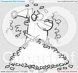 Confetti Pile Party Man Outlined Coloring Clipart Cartoon Vector Toonaday sketch template