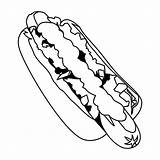 Hot Dog Coloring Draw sketch template