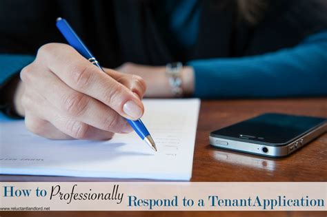 professionally respond   tenant application