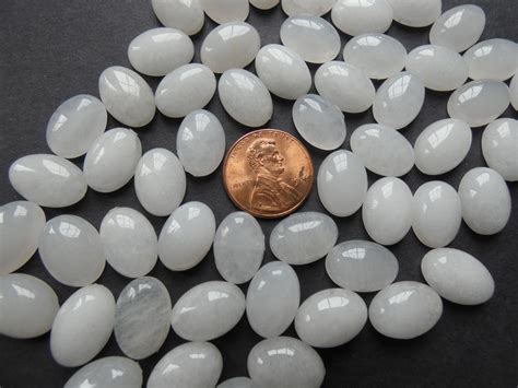 xmm natural white jade cabochonoval gemstone cabochon white stone