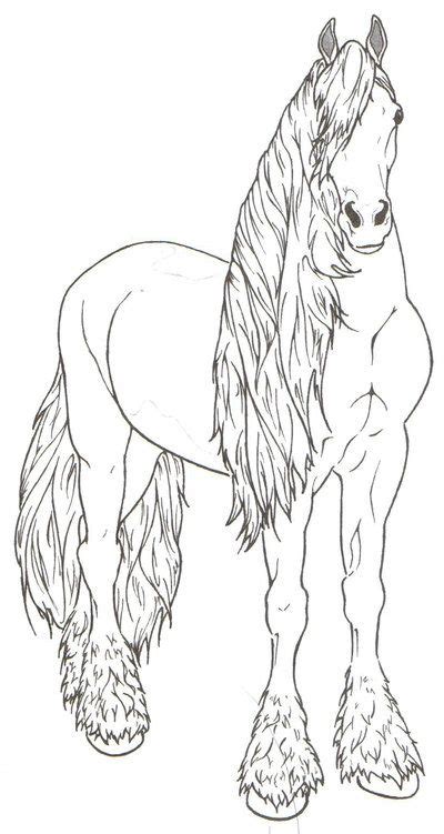 friesian horse  requay  deviantart desenhos  colorir cavalos