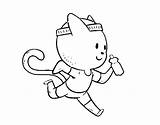 Cat Coloring Runner Coloringcrew sketch template