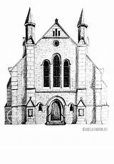 Church Drawing Building Pencil Drawings Paintingvalley Baptist sketch template