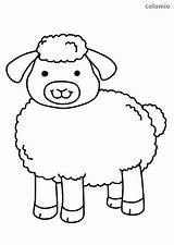 Farm Sheep Animals Coloring Cute Color Pages Cow sketch template