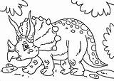 Dinosaur Dinosaurs Triceratops Justcolor Funny Coloringbay sketch template