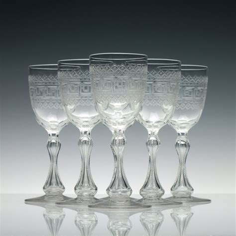 set of six victorian engraved port wine glasses c1870 drinking