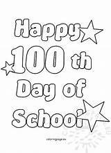 School 100 100th Happy Coloring Clip Coloringpage Eu sketch template