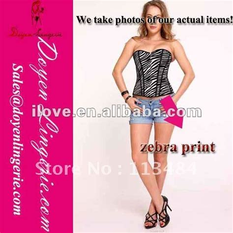 Buy Plus Size Strapless Overbust Zebra Striped Hot Sex