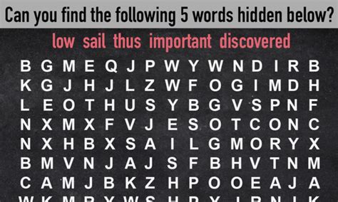 can you find the 5 hidden words in this random letter puzzle expert