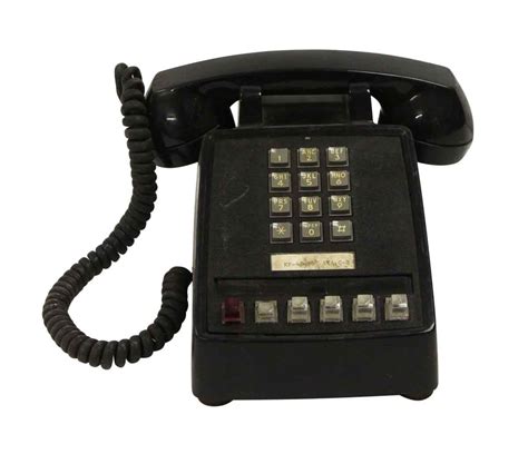 vintage black itt push button office phone olde good