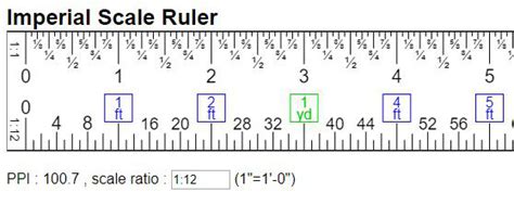 virtual engineer scale ruler imperial units  ft yd mi