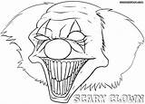 Coloring Clown Scary Pages Print sketch template