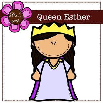 queen esther digital clipart color  blackwhite  dsart tpt