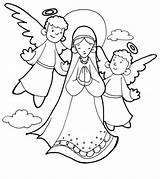 Coloring Mary Pages Blessed Popular Virgin sketch template