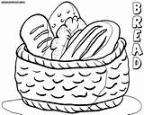 Bread Coloring Pages Printable Color Basket Colouring Print Kids Colorings Drawing Template Food sketch template