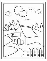 Farmhouse sketch template