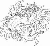 Hippocampi Lineart Deviantart Coloring Drawings Poseidon Choose Board sketch template