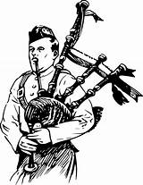 Clipart Scottish Cliparts Library Bagpiper sketch template