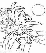 Coloring Doofenshmirtz Dr Pages Beach Ferb Phineas Printable Animations sketch template