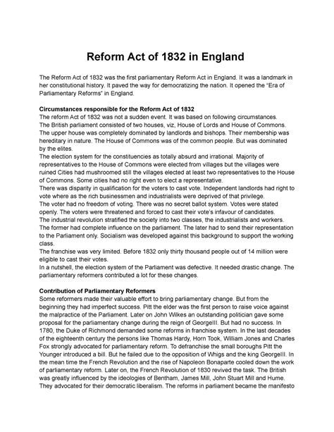 reform act    england reform act    england  reform act