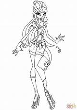 Musa Coloring Gardenia Pages Winx Club Drawing 21kb 1240 sketch template